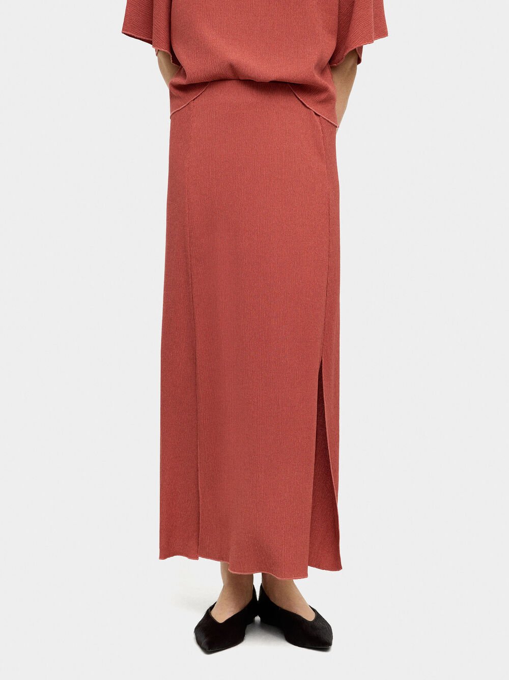 Gonna lunga in effetto stropicciato