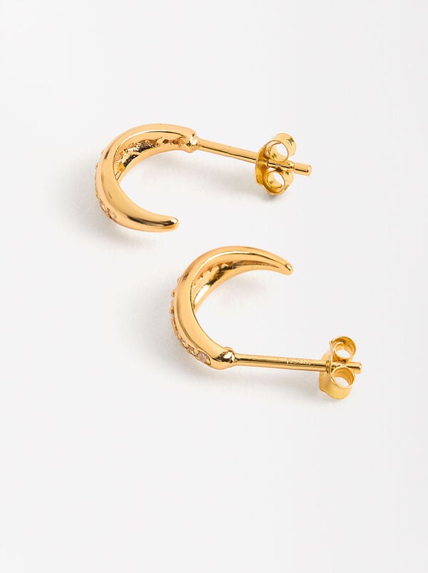 Hoops with zirconias - 925 sterling silver