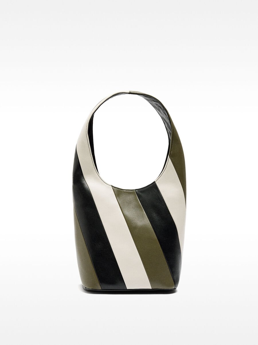 Shoulder bag with stripes