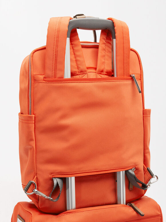 Personalized Nylon Cabin Backpack, Orange, hi-res