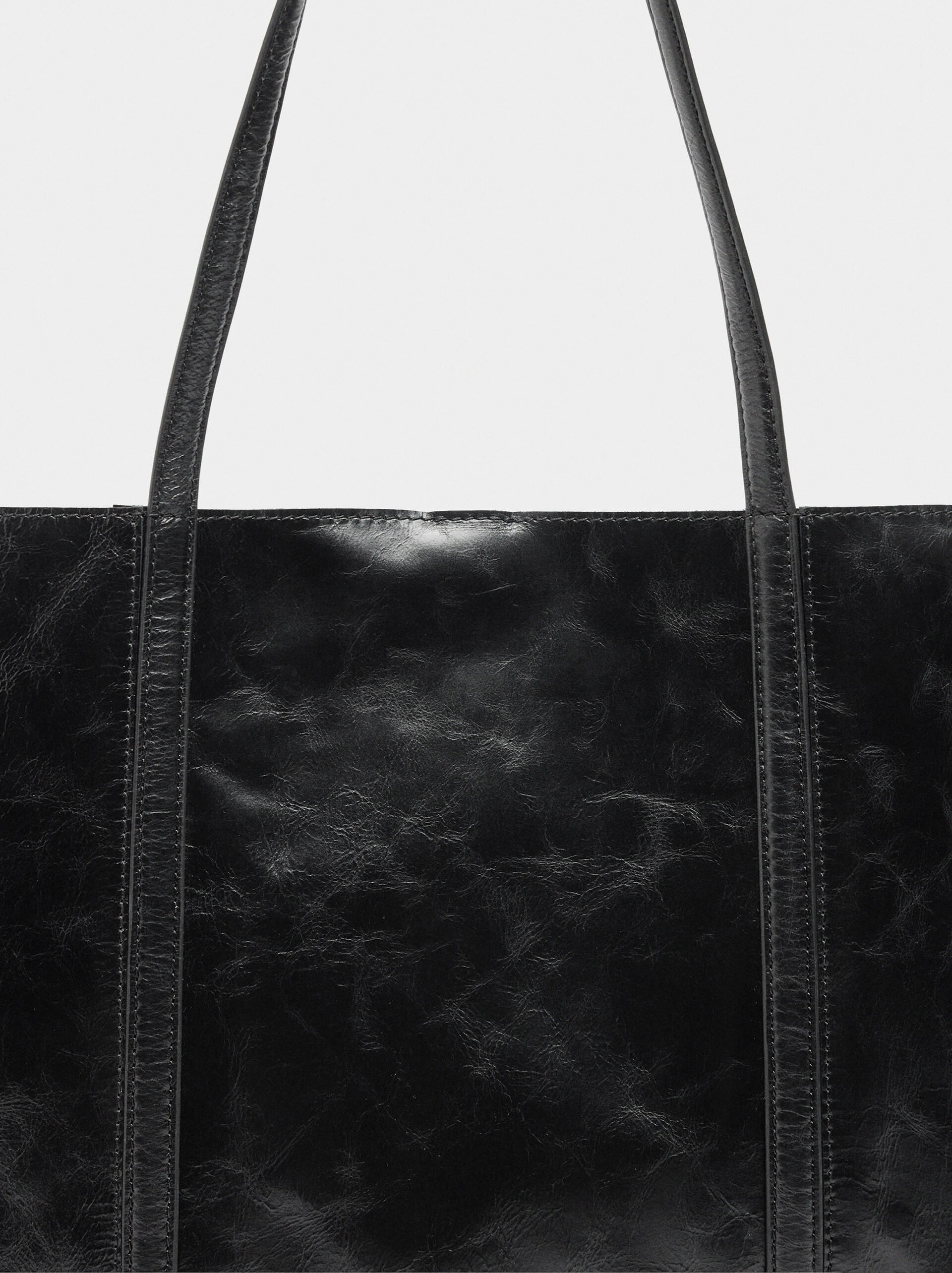 Leather shopper bag with studs image number 6.0