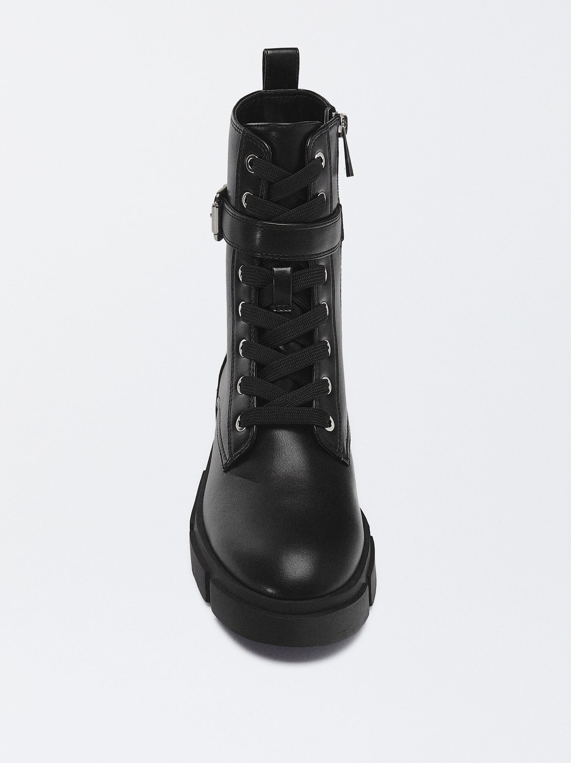 Online Exclusive - Lace-Up Ankle Boots With Buckle image number 3.0