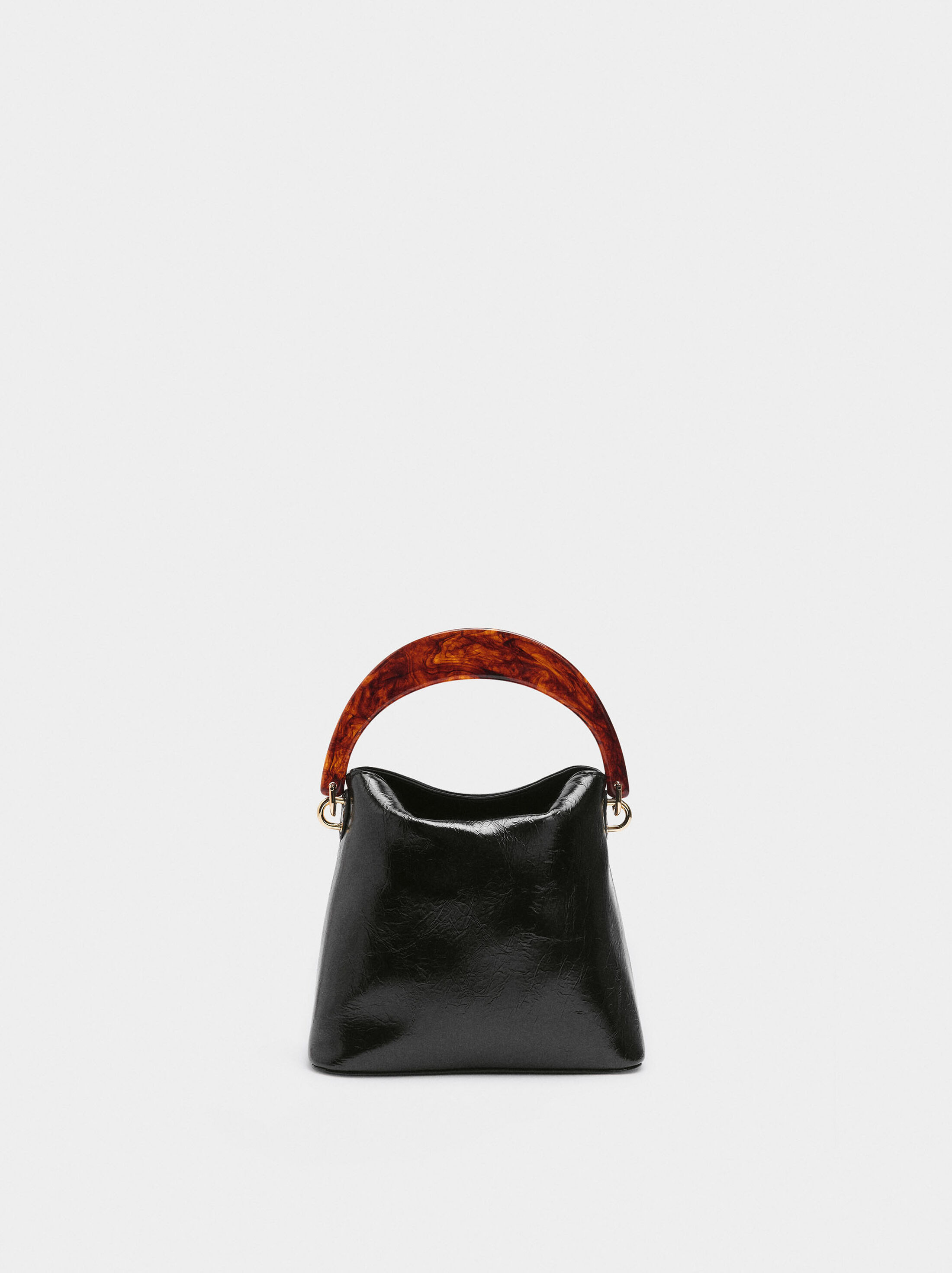 Handbag with tortoiseshell-effect handle image number 0.0