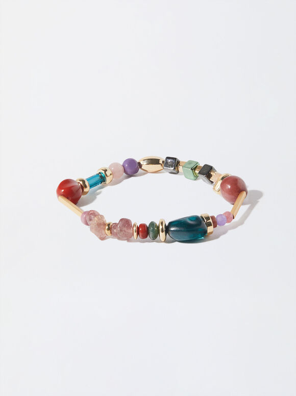 Multicoloured Elastic Bracelet, Multicolor, hi-res