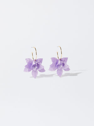 Flower Hoop Earrings image number 0.0