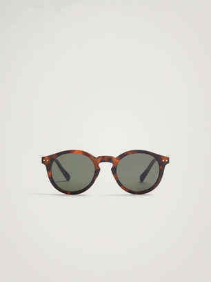 Round Sunglasses , Brown, hi-res