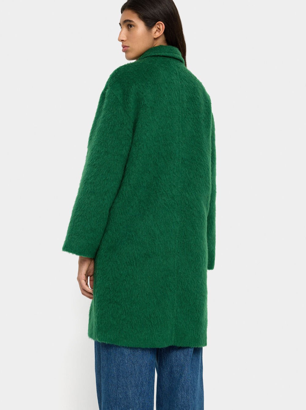 Wool blend faux fur effect jacket