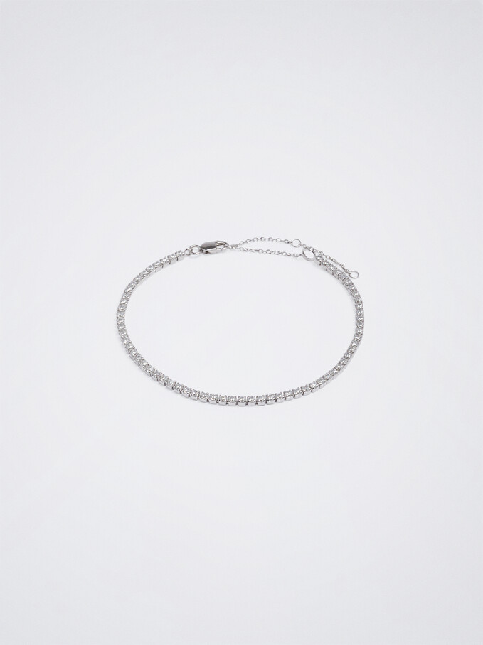 925 Silver Bracelet With Zirconia, Silver, hi-res