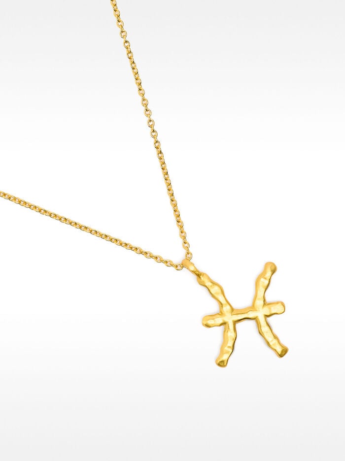 Collar signo PISCIS baño de oro 18k