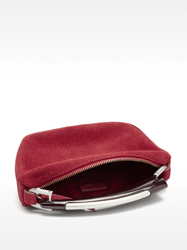 Suede leather handbag