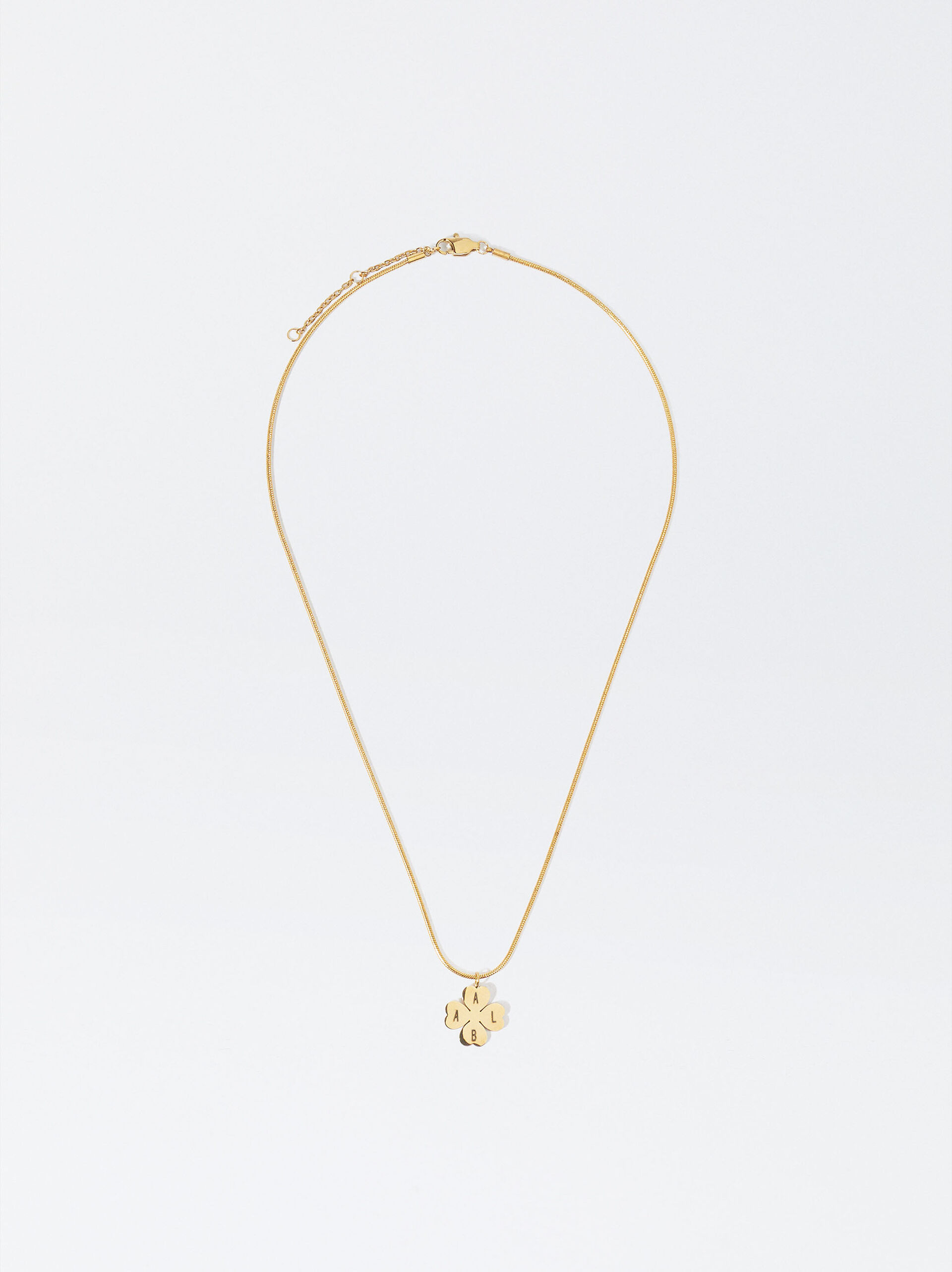 Exclusivo Online - Collar de acero inoxidable dorado con colgante personalizable image number 2.0