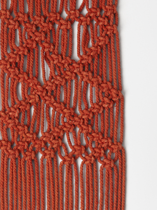 Online Exclusive - Bracelet En Bois Crochet, Orange, hi-res