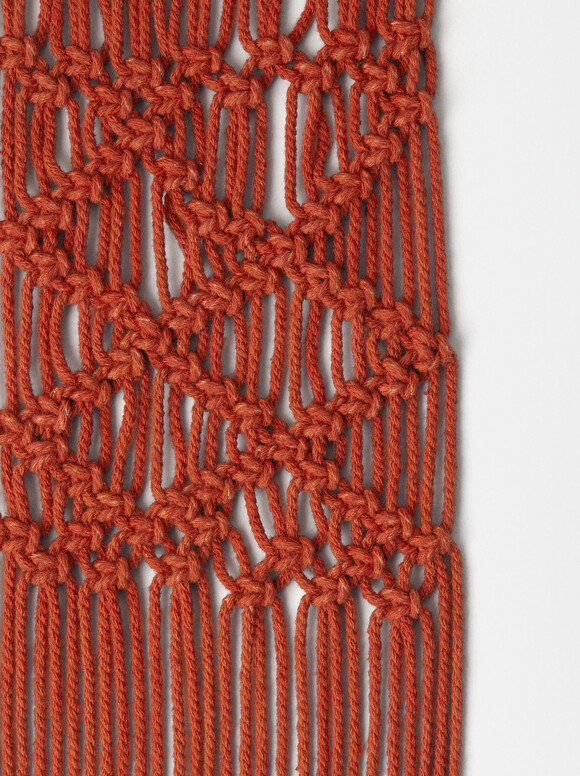 Exclusivo Online - Pulsera De Madera Crochet, Naranja, hi-res