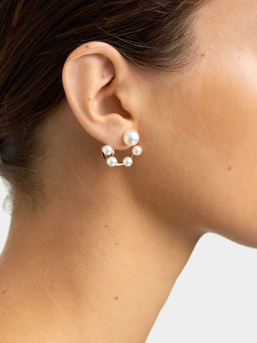Earjacket earrings with pearls