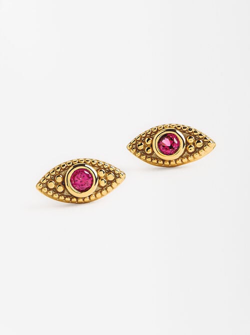 Pendientes ojos con circonitas - Plata de ley 925