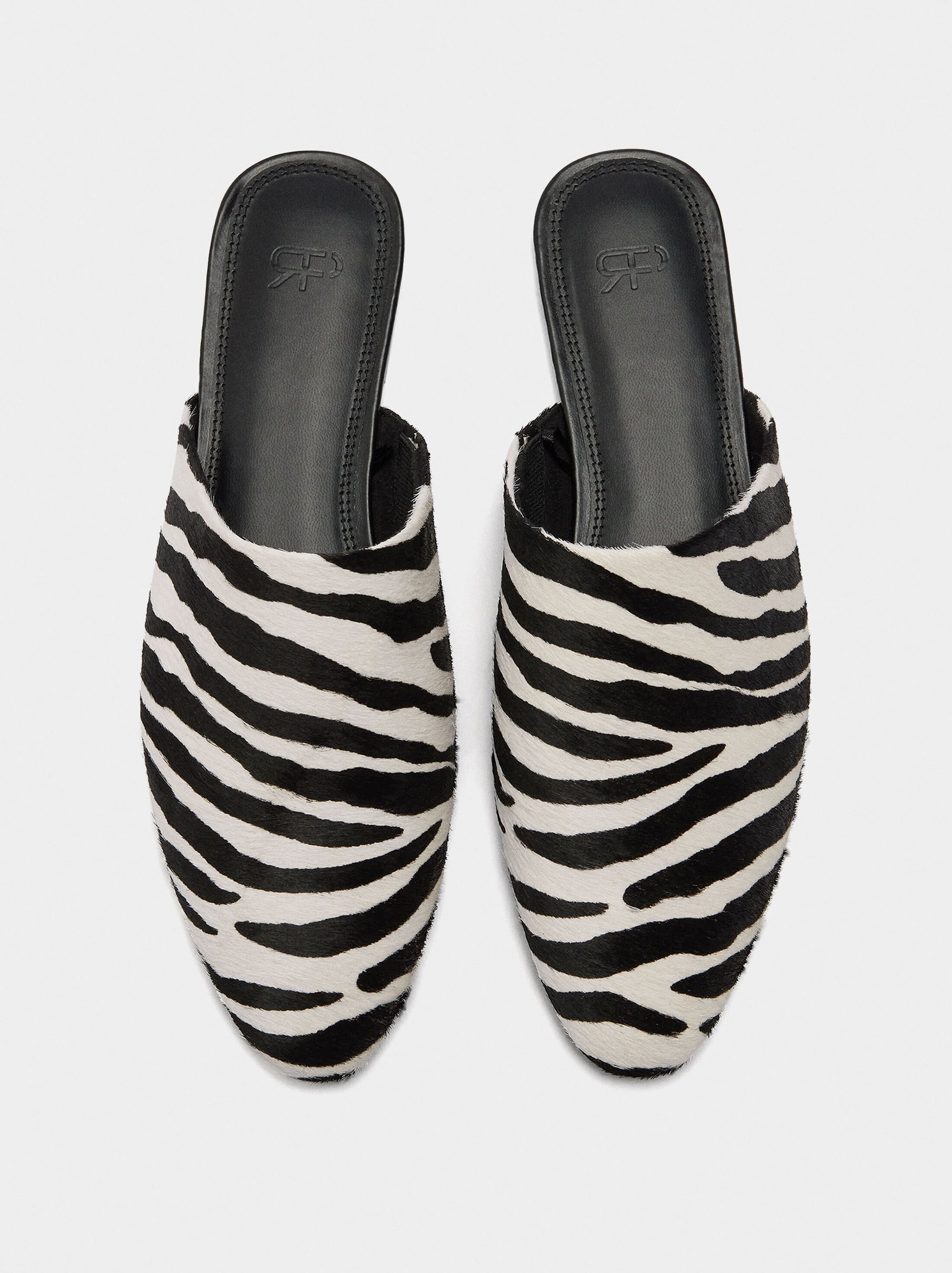 Animal print fur mule shoes image number 0.0