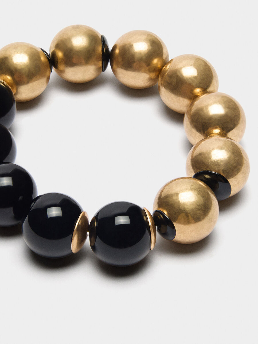 Bicolor elastic bead bracelet