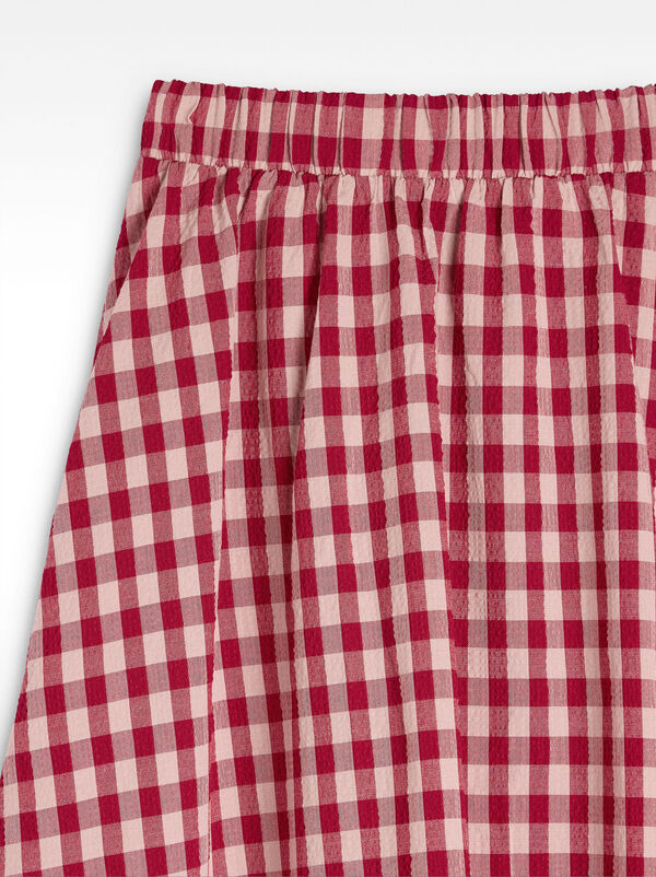 Vichy printed midi skirt