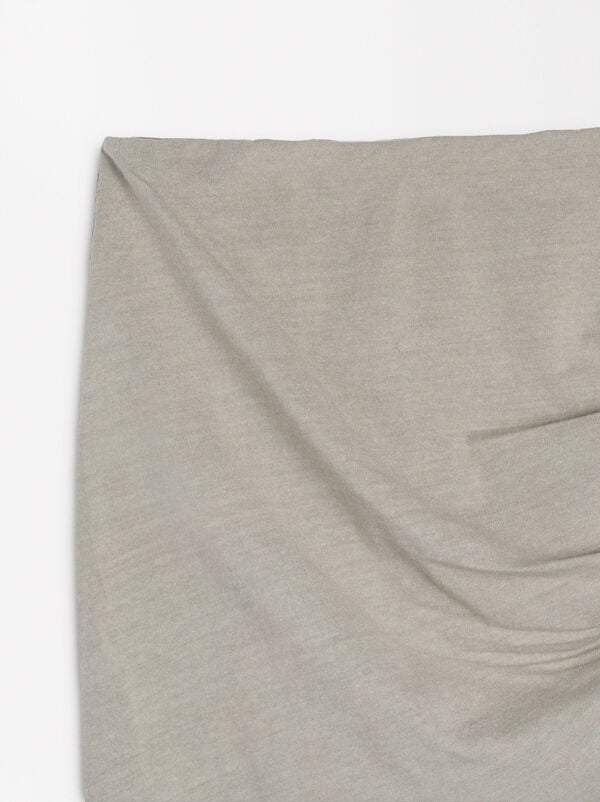 Draped cotton skirt