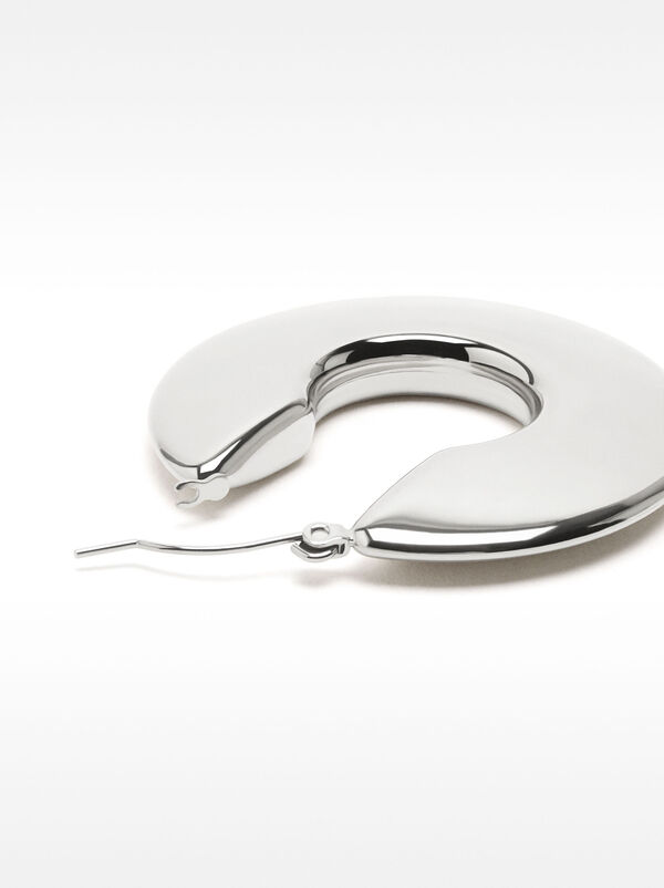 Wide flat hoop earrings – stainless steel
