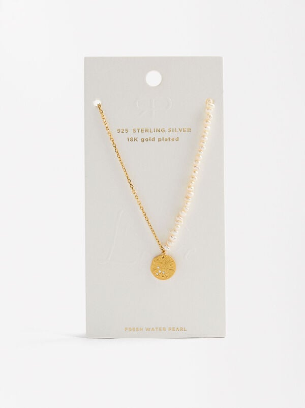 Necklace with freshwater pearls - 925 sterling silver