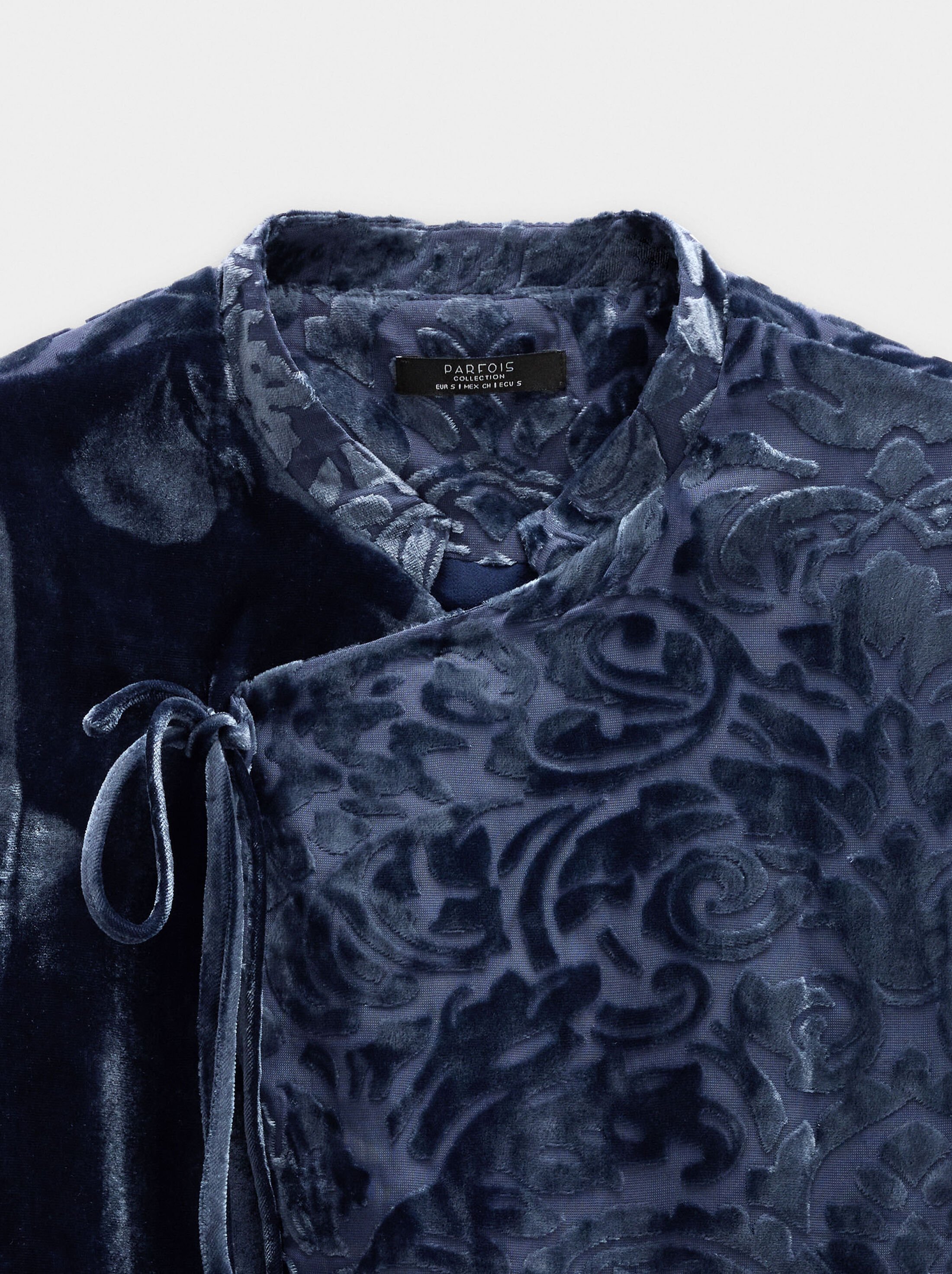 Jacquard top with crossover image number 6.0