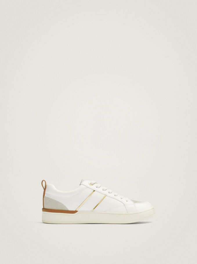 Contrast Colour Sneakers, White, hi-res