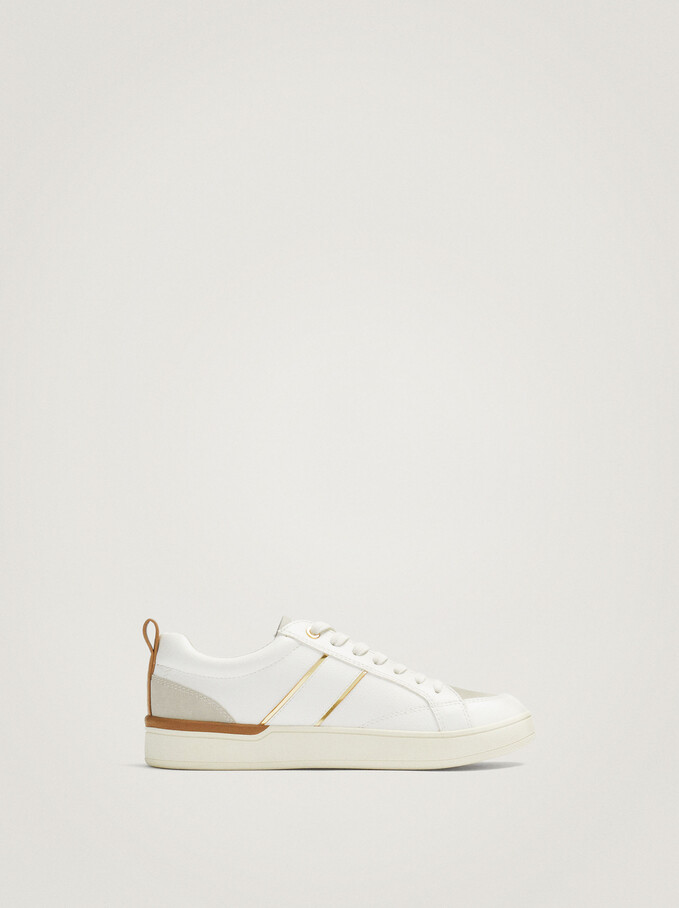 Contrast Colour Sneakers, White, hi-res