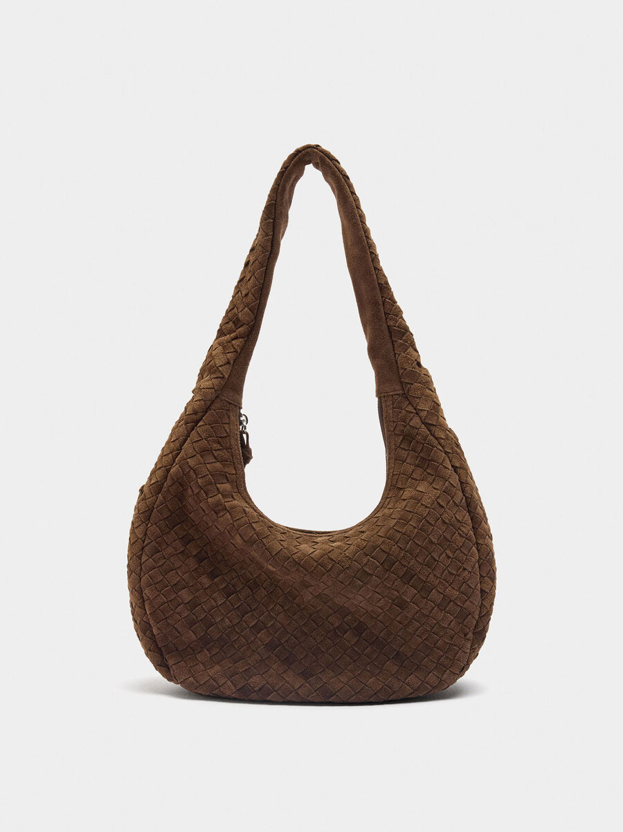 Hobo bag with braided leather