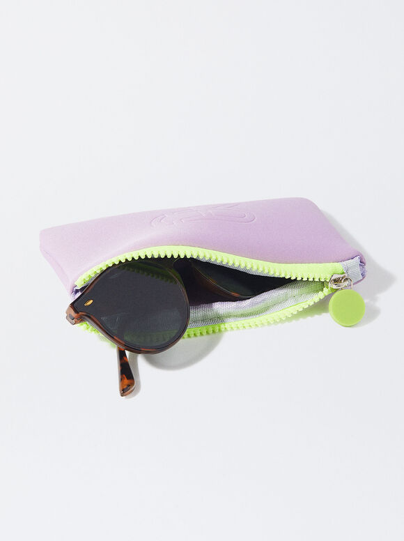 Runde Sonnenbrille In Schildpattoptik, Braun, hi-res