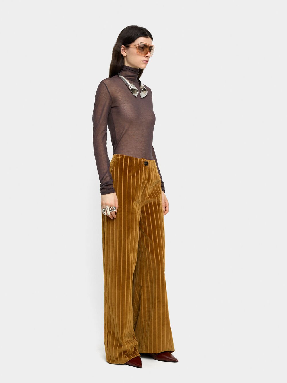 Cotton trousers with stripes