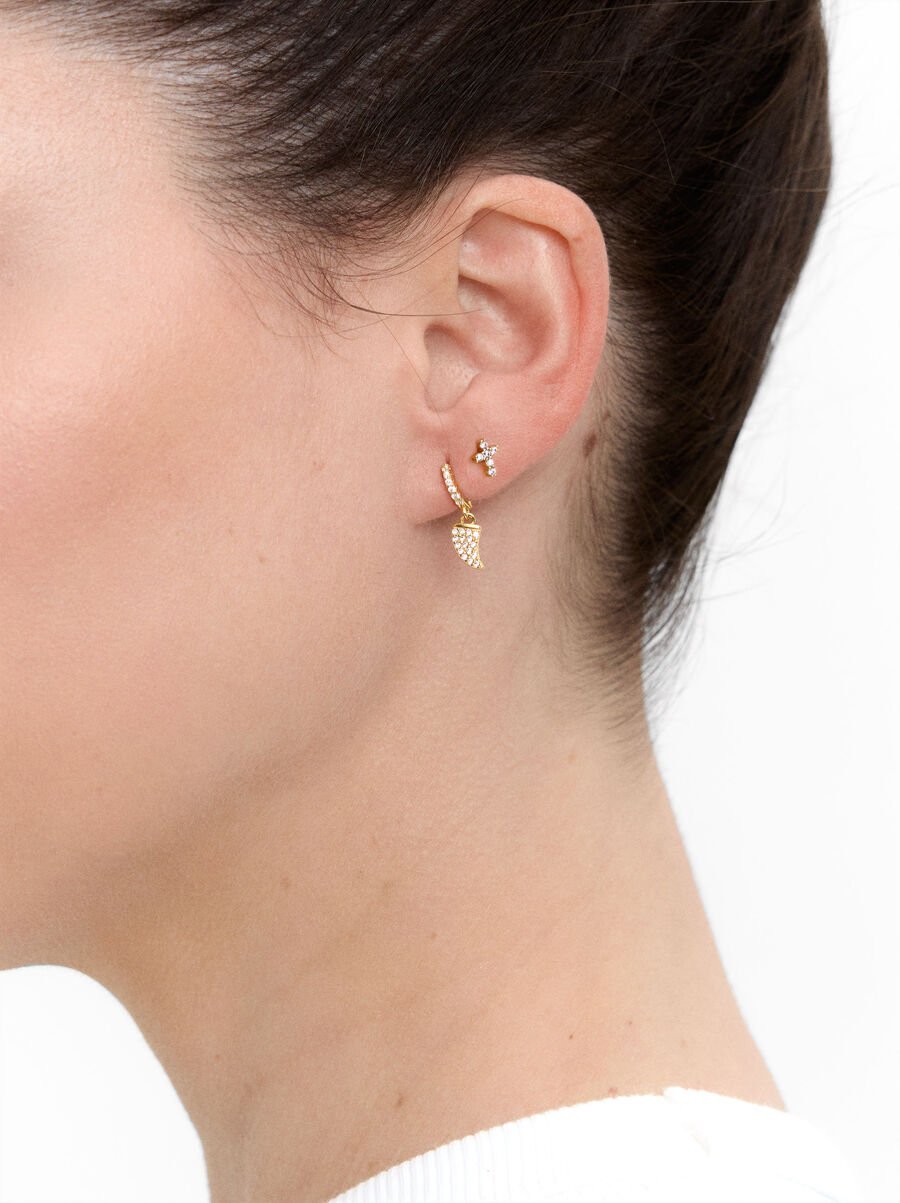 Orecchino singolo con zirconi – argento sterling 925