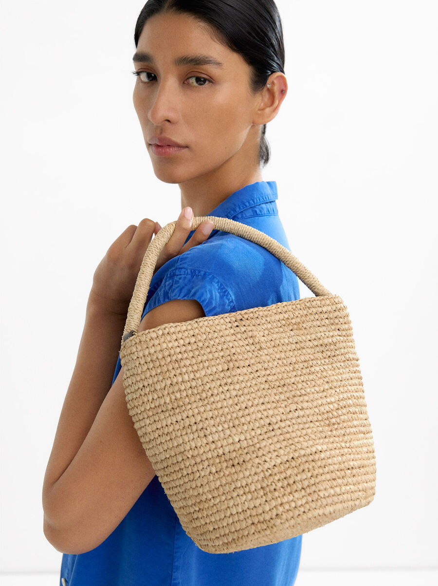 Sac seau en paille