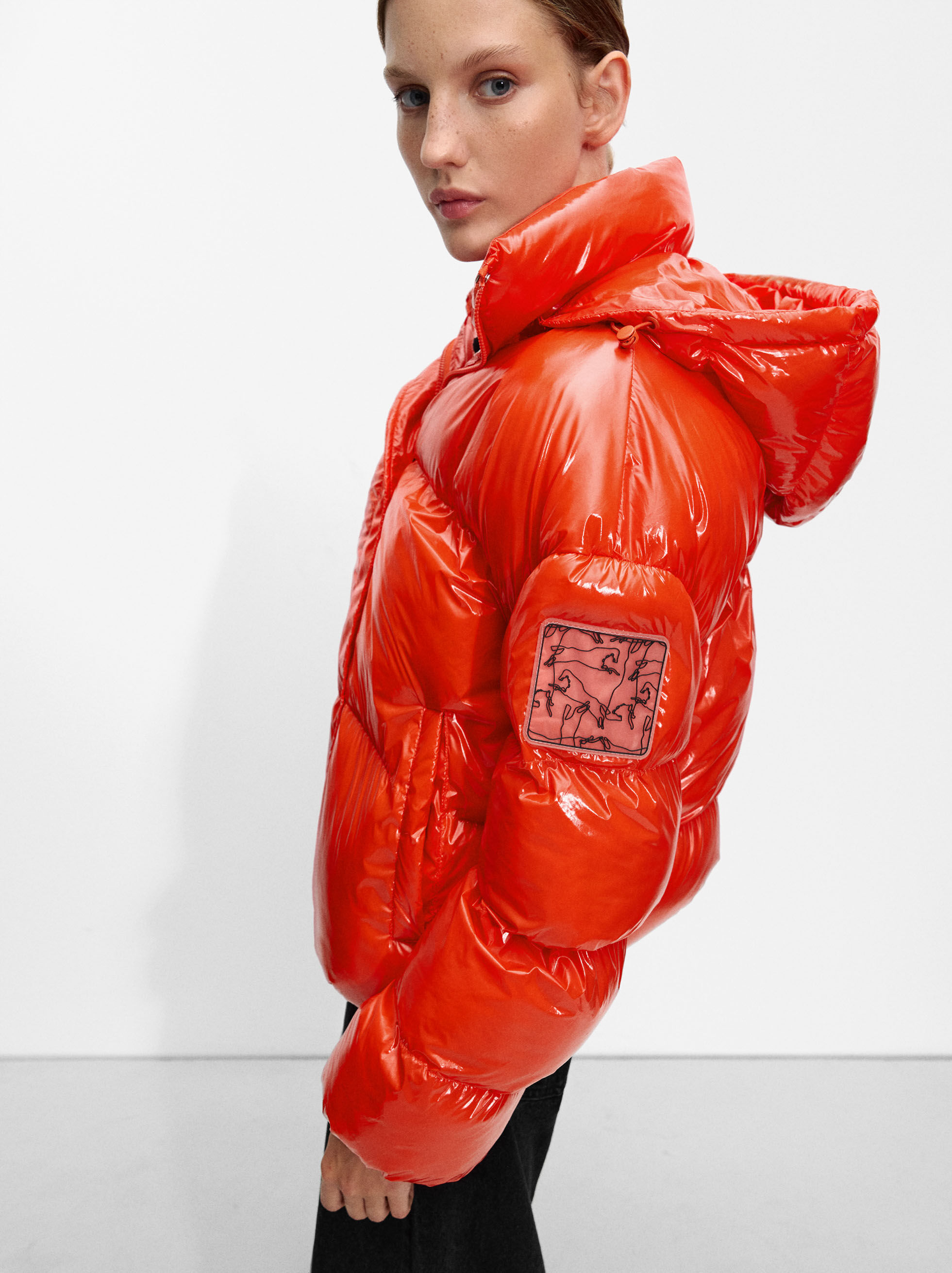 Orange quilted jacket 2025