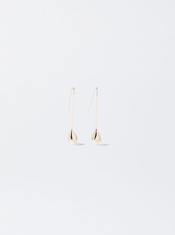Gold-Toned Earrings With Faux Pearls, White, hi-res