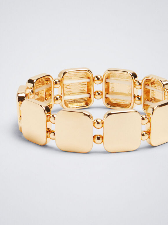 Goldenes Elastisches Armband, Golden, hi-res