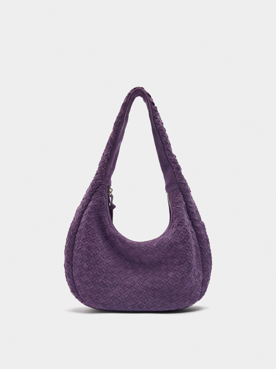 Hobo bag with braided leather