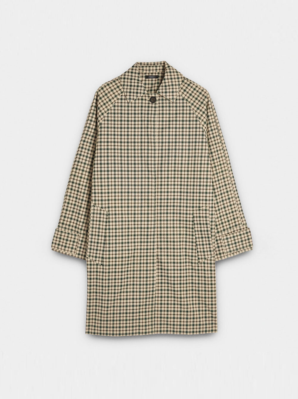 Parka with printed check pattern