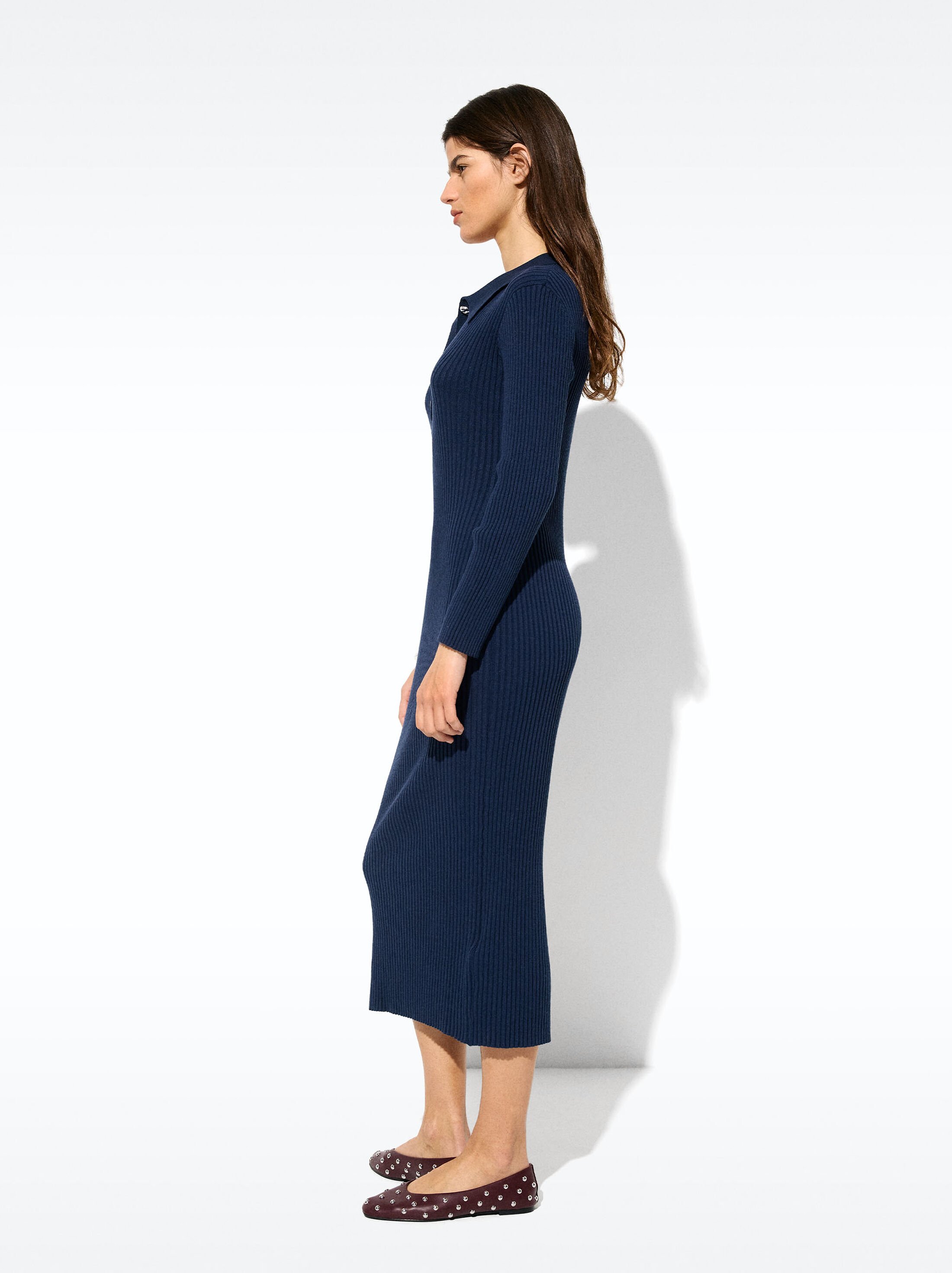 Knit striped dress image number 2.0