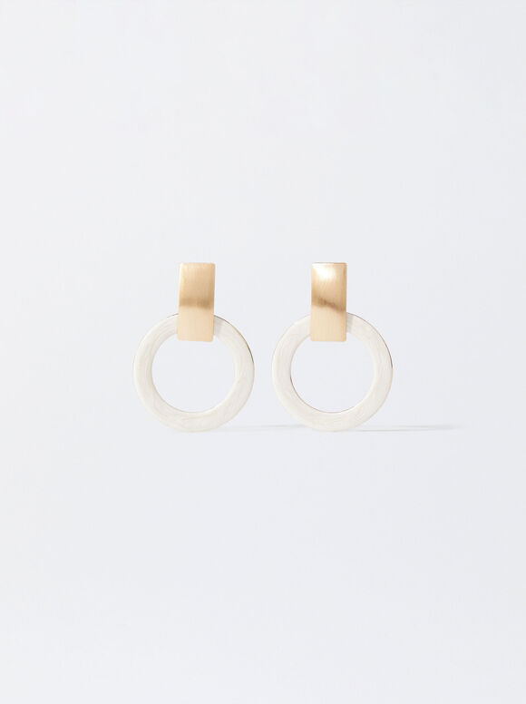 Boucles D’Oreilles En Émail, Beige, hi-res