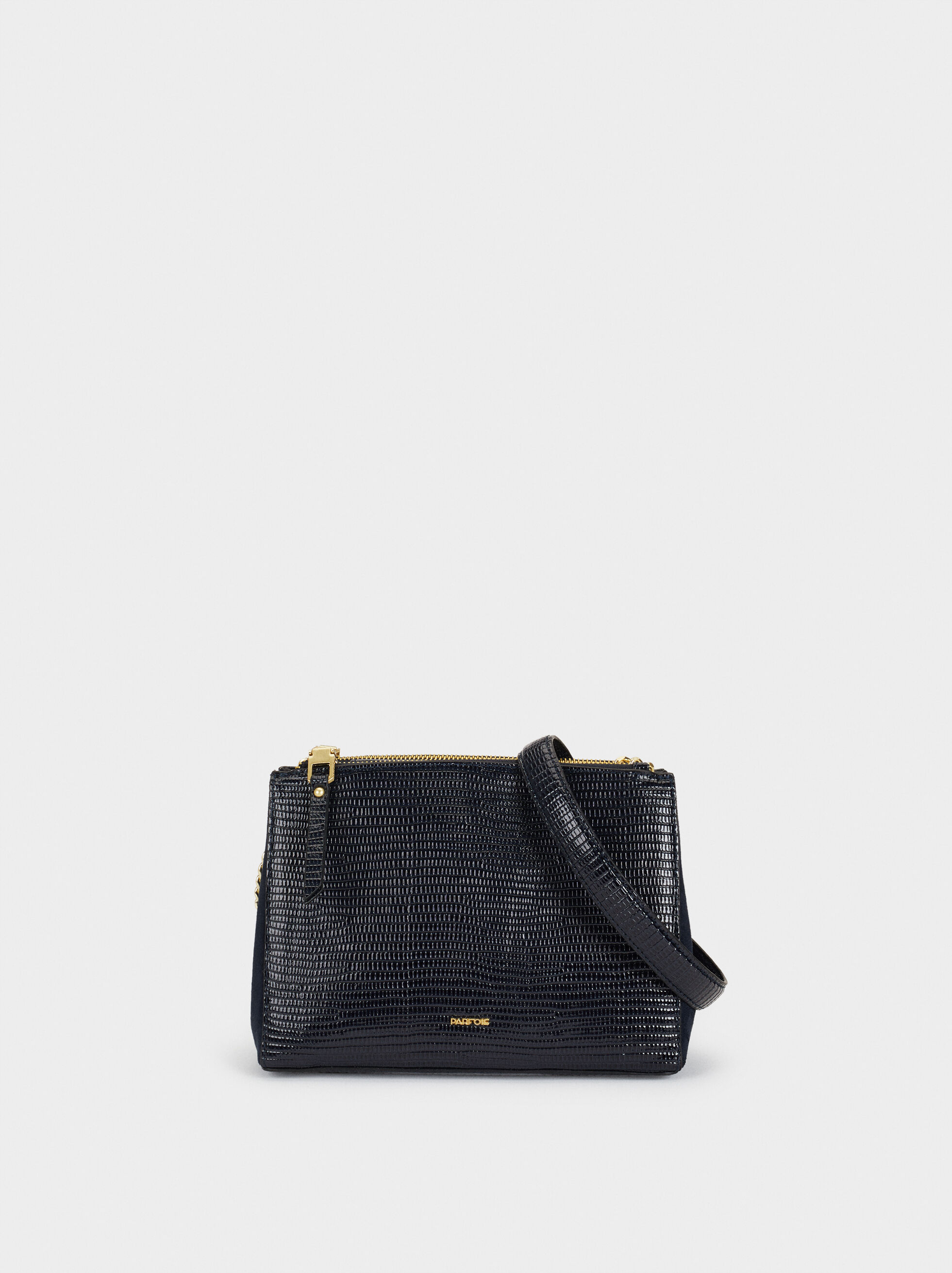 faux snakeskin shoulder bag