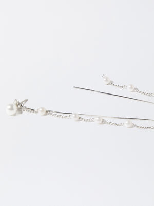 Silver Earrings With Pearls