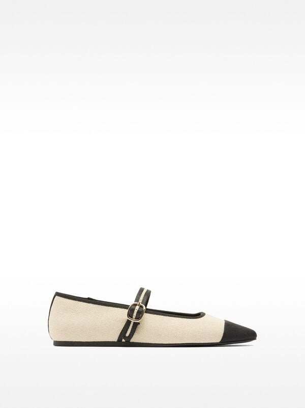 Ballet flats with bicolor fabric