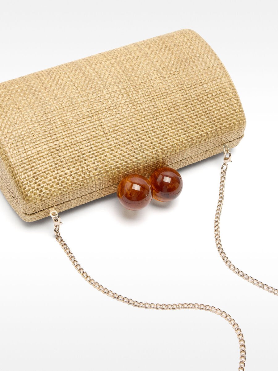 Straw-effect party clutch