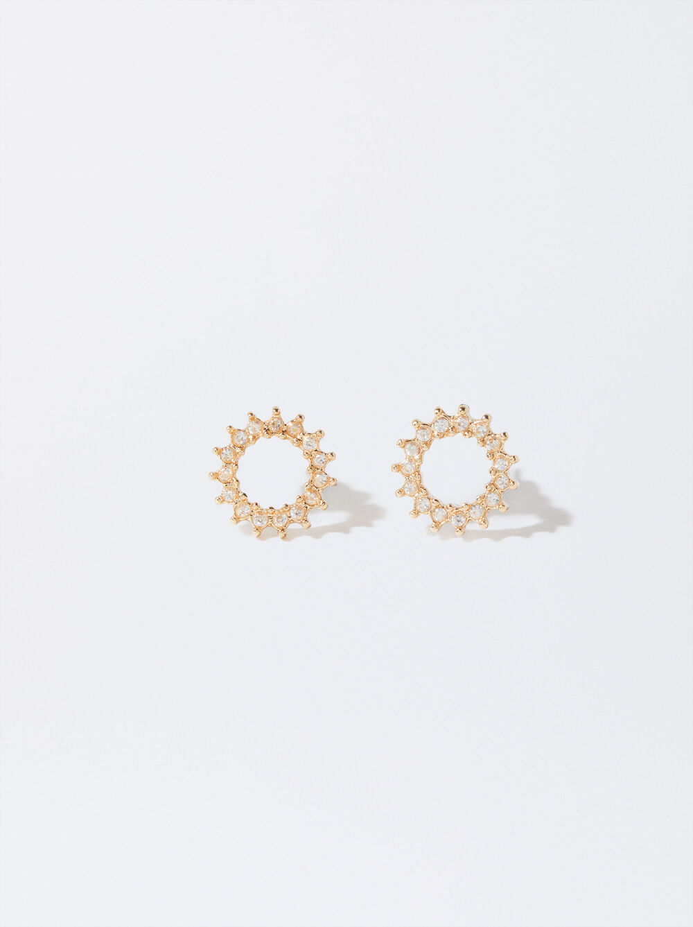 Golden Earrings With Zirconia