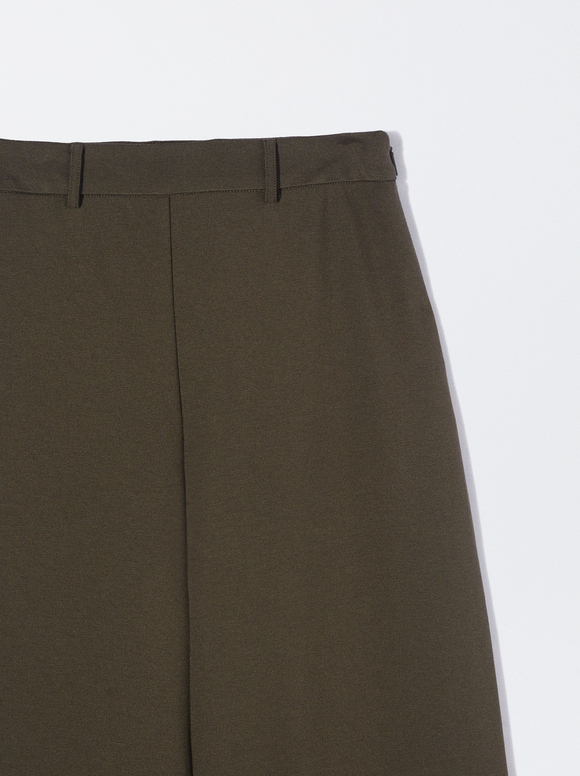 Wide Tab-Detail Pants, Khaki, hi-res
