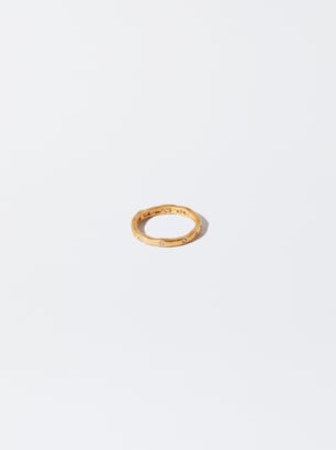 Silver 925 Ring, Golden, hi-res