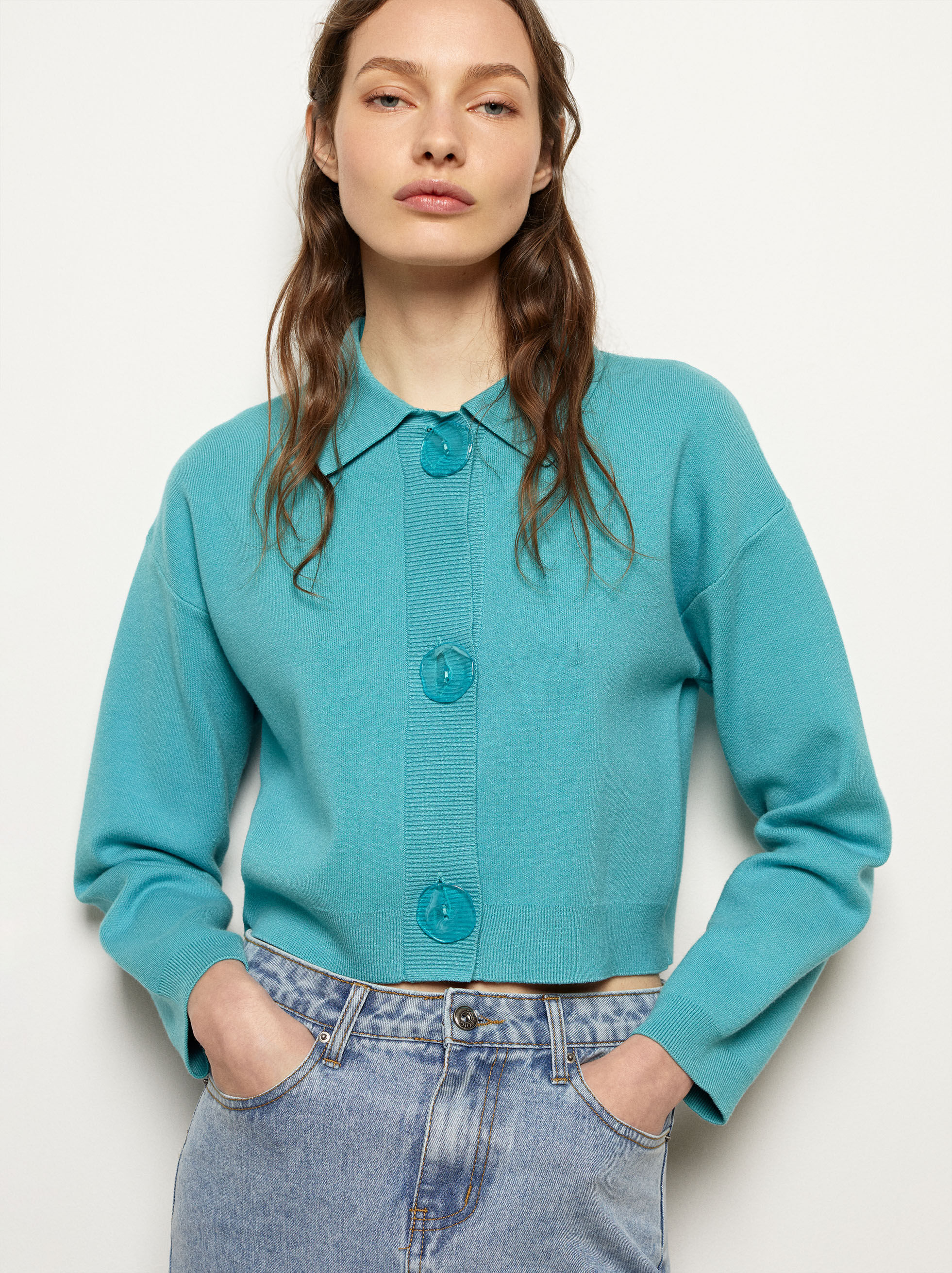 Knit Cardigan Blue Parfois