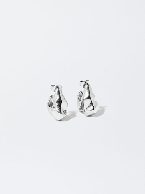 Stainless Steel Silver Hoop Earrings
