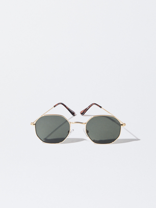 Hexagonal Sunglasses, Golden, hi-res